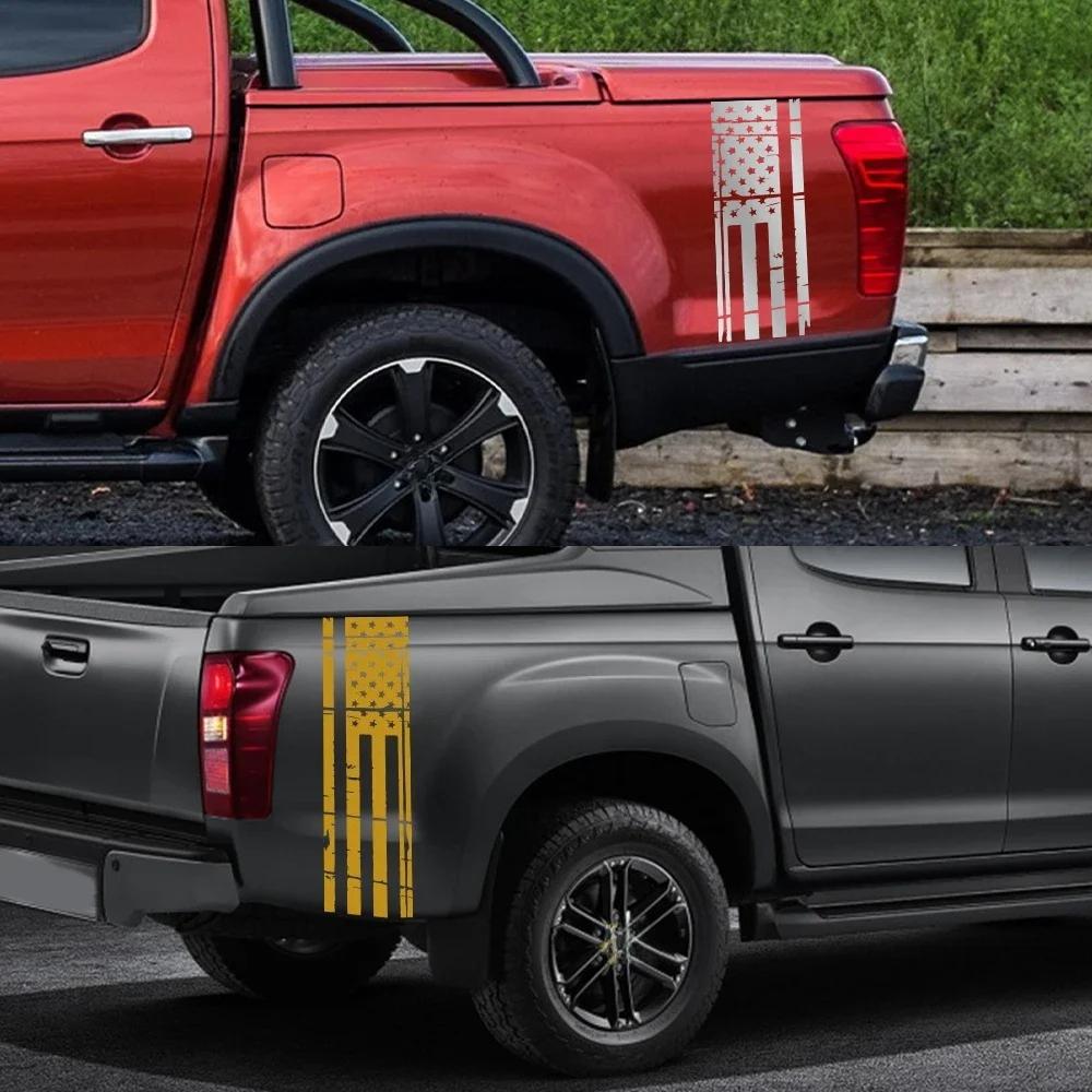 Car USA Flag Sticker For Ford Ranger F150 Toyota Hilux Dodge RAM Isuzu Dmax GWM Cannon Pickup Universal Splsh Flag Decor Decal