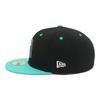 New Era 59FIFTY Cap MLB Arizona ARI 7 Side Under ONSPOTZ and 5950 Side Flat Cap (14562016, NER35C0391), Diamondbacks, Black/Teal, Black, Patch, 2-Tone