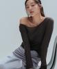 ANNEHEARTS Wool Modal Slim Tee_Charcoal