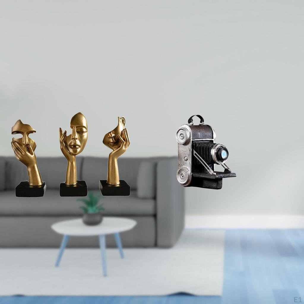 Resin Thinker Statues Tabletop Decorations Abstract Art Sculptures for Office Bookshelf Living Room