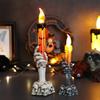 Halloween LED Electronic Candles – Spooky Ghost Hand Flameless Tea Lights & Candle Holder Decor