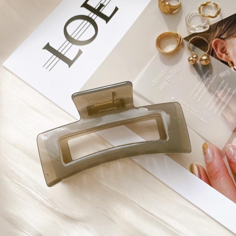 Stylish 10.5cm Thick Jelly Color Square Hair Claw Clip For Women Elegant Design