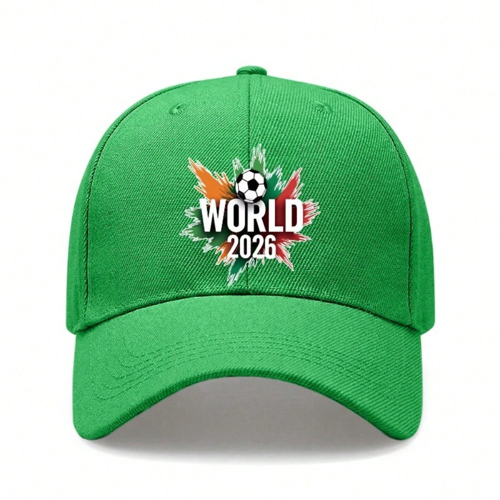 [Sporty Baseball Cap] 2026 World Cup Theme Print Unisex Adjustable Breathable Lightweight Polyester Sun Protection Casual Outdoor Sports Baseball Hat