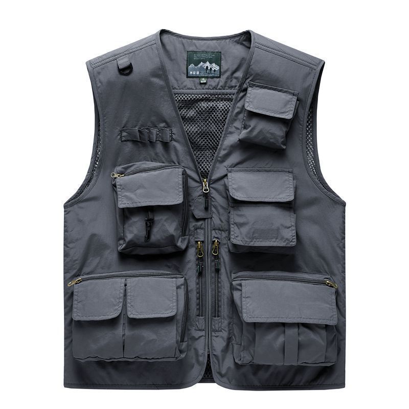 Summer Men Mesh Pockets Fishing Photography Breathable Vests Coats Men Outdoor Waistcoats Sleeveless Jackets