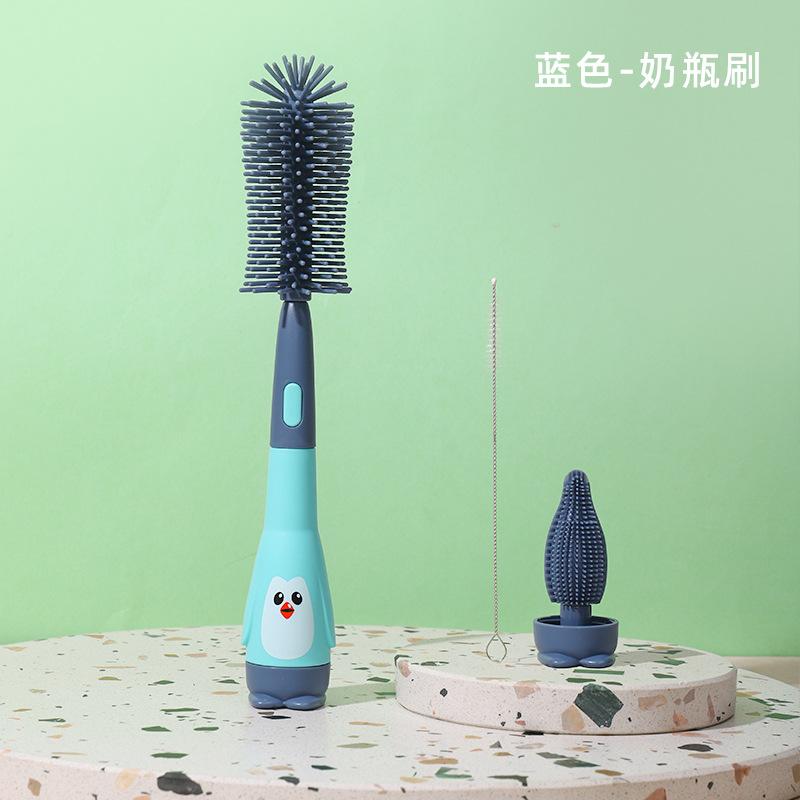 High Quality Household Silicone Manual Soft Baby Bottle Cleaning Brush Set