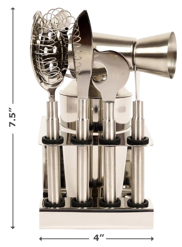 Trifri Bar Set Tools Cocktail Shaker Bartender Kit W/ Stand 5,Piece Stainless Steel Bar Sets For The Home Bartender’s Drink Mixer Equipment Kit
