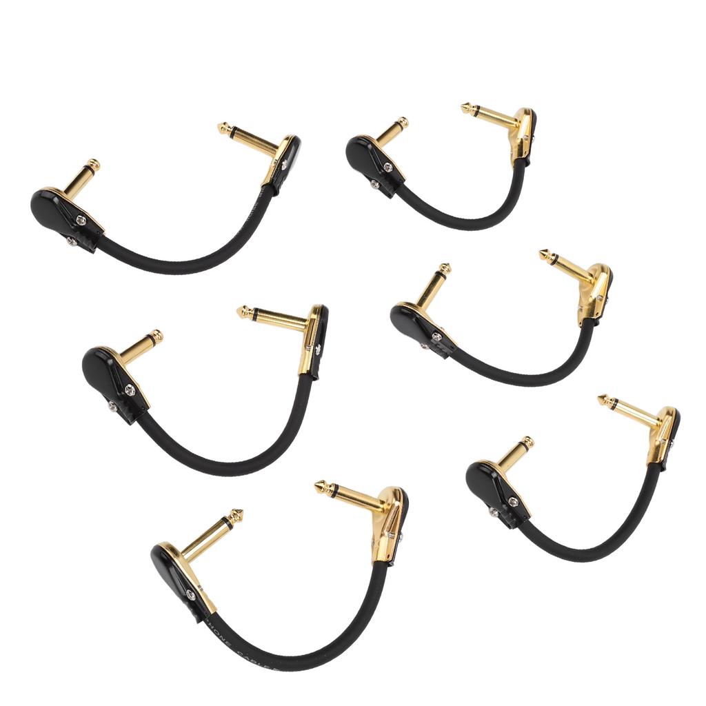 6 Pcs Guitar Effect Pedal Cable 15cm 6 Inch 14 Inch Right Angle Guitar Patch Cable for Microphone
