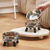 1pc pet bowl dog stainless steel high foot wave point rice bowl anti knock cat bowl large capacity cat and dog food utensils