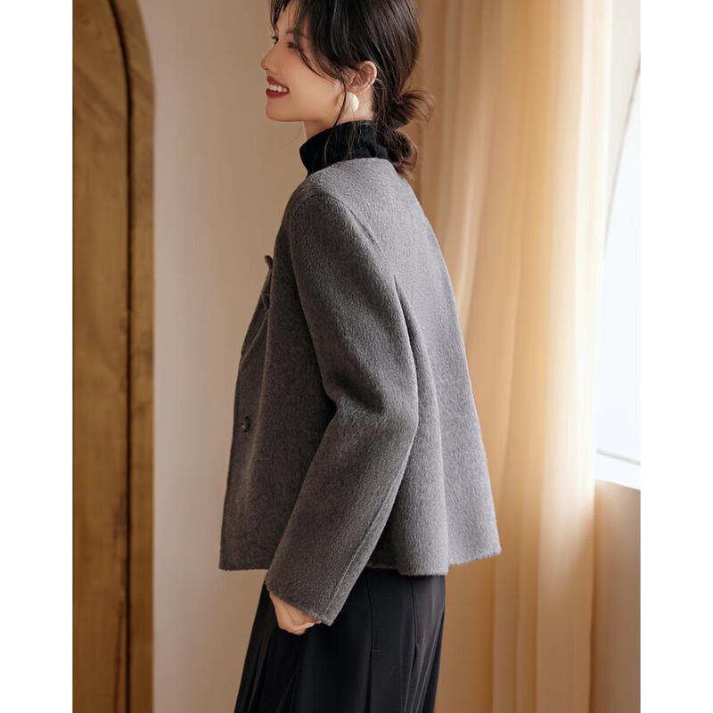 XWI Women's New Chinese Style Toggle Button Wool Coat