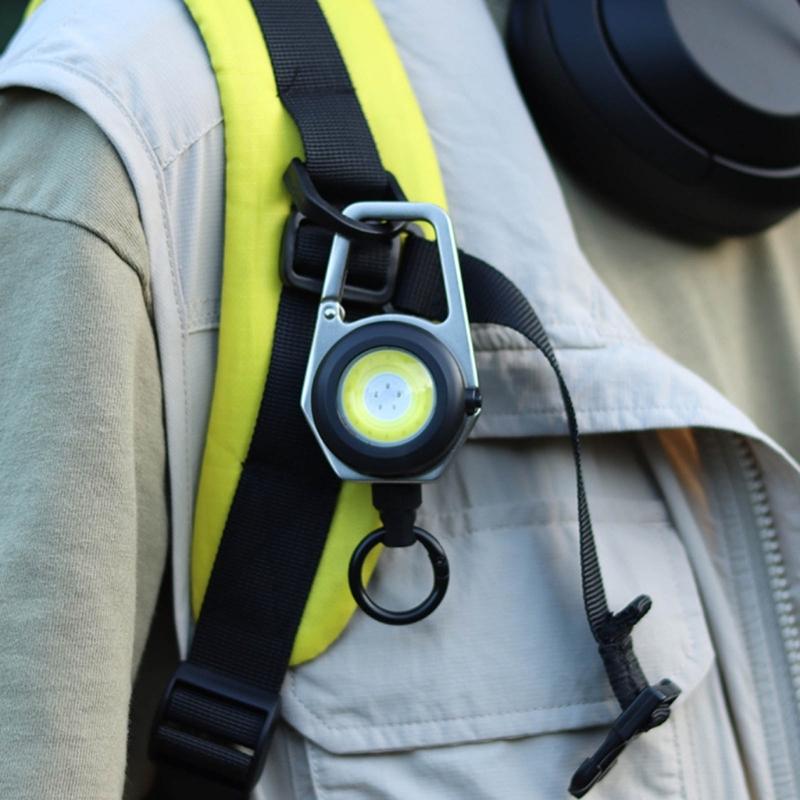 USB Rechargeable Keychain Flashlight Portable LED Work Light Mini Pocket KeyRing LED Flashlight for Emergencies Lighting