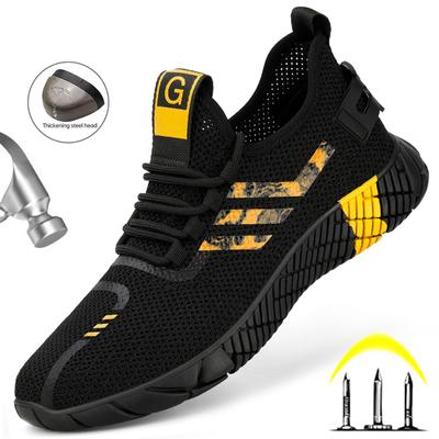 Sommer Herren Arbeitsschuhe Damen Atmungsaktive Sicherheitsschuhe mit Stahlkappe Herren Für Die Arbeit Turnschuhe Pannensichere Unzerstörbare Sicherheitsstiefel