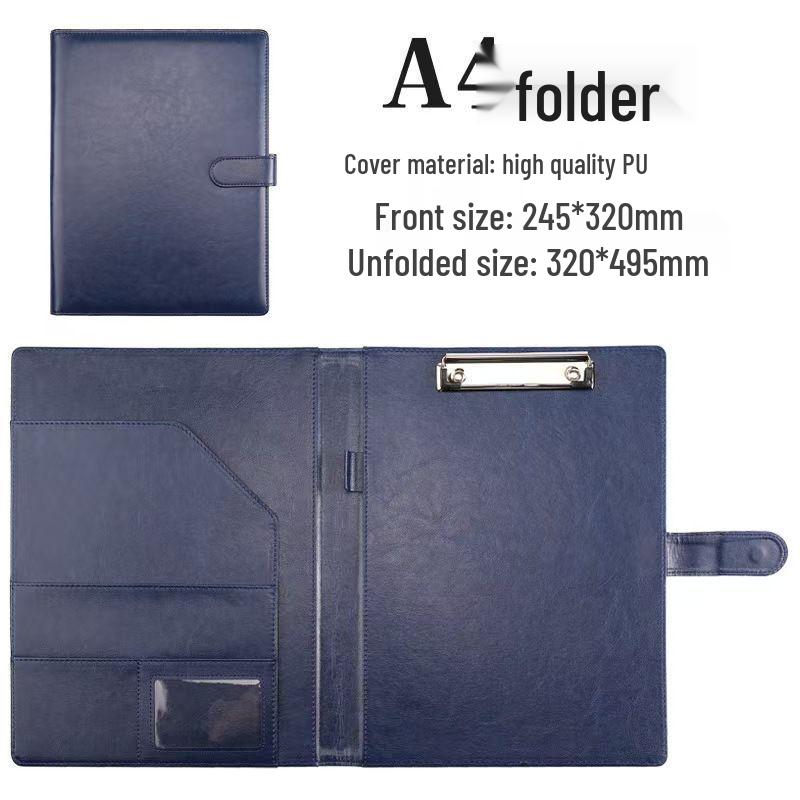 A4 Leather Office Folder: Multifunctional Manager Clip & Contract Signing Book