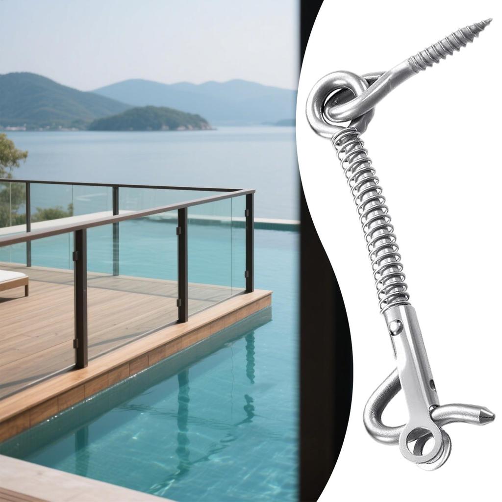 Fliegengittertür Riegel Set 12-teilig Edelstahl Privatsphäre Riegel Federbelastete Sicherheitsbeschläge Für Badezimmer Schuppen Pooltor Spa