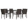 Vidaxl 7-Cz. Set di Mobili da Giardino con Cuscini, Polyrattan e Acciaio