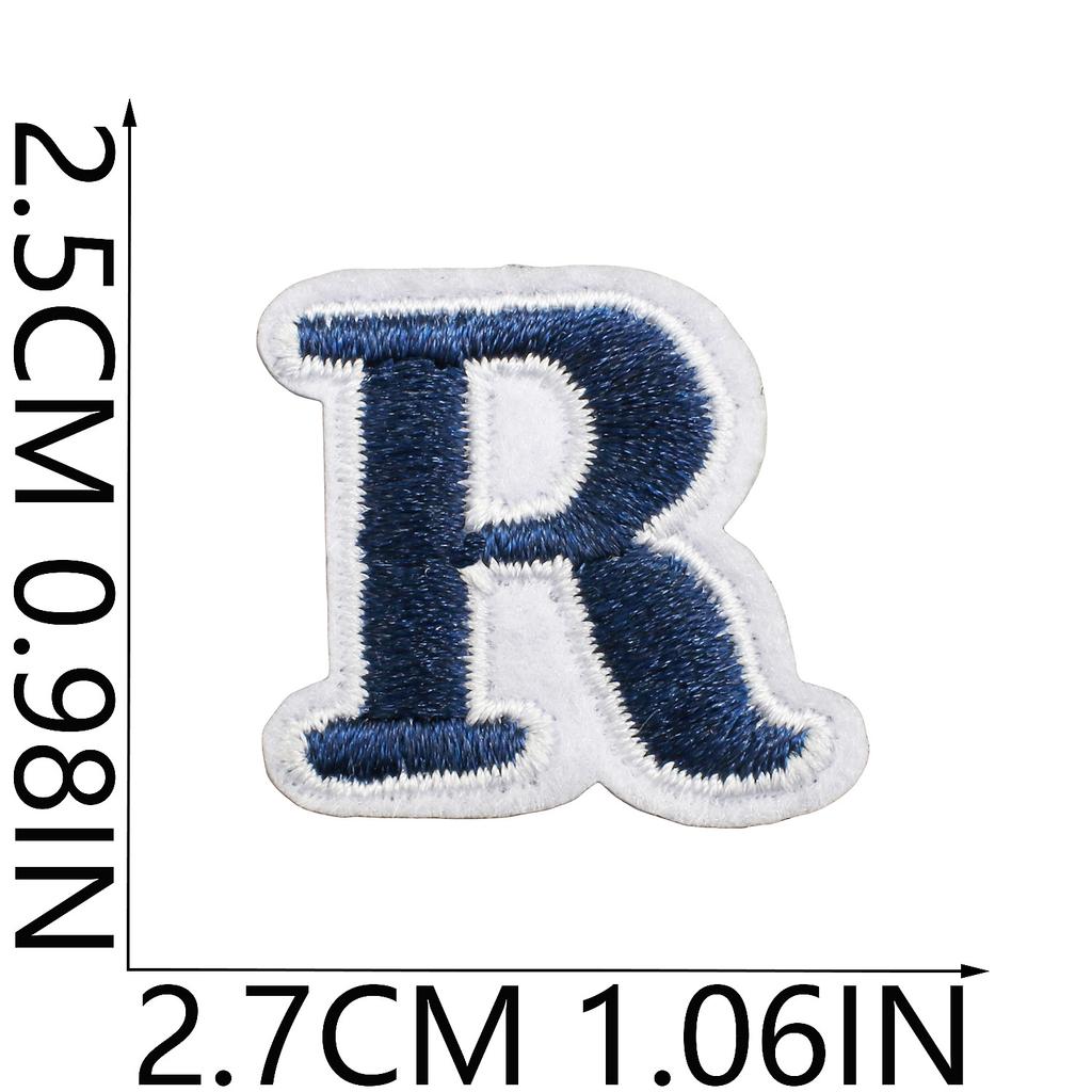 Mini Pegatina de Tela Bordada con Alfabeto Inglés Tamaño Pequeño DIY para Bolso Cambiante Parche Decorativo Pegatina Etiqueta Bordada por Computadora Número