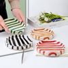 Colorful Ceramic 6inch Striped Plates – Handcrafted Dinnerware for Kitchen, Home Decor, Dessert, Salad, Party Use