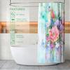 Blumen Duschvorhang, Aquarellblumen Duschvorhang Sommer Blühende Blumen Malerei Duschvorhang Sets Wasserdicht Polyester