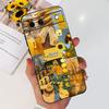 Black Matte Silicone Back Cover For Google Pixel 8A Painting Case Cartoon Lovely Cat Butterfly Flower Bumper Google 8A Soft Etui