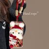 Kitty cat doll lanyard for iPhone 16 mobile phone case 15pro cute plush 14 flip mirror 13 red