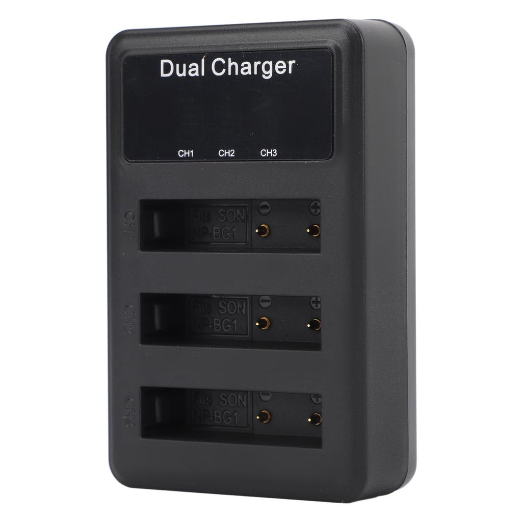 3er-Pack Akkuladegerät für NP BG1 Micro-USB Digitalkamera-Akkuladegerät mit LCD-Leistungsanzeige für Reisen