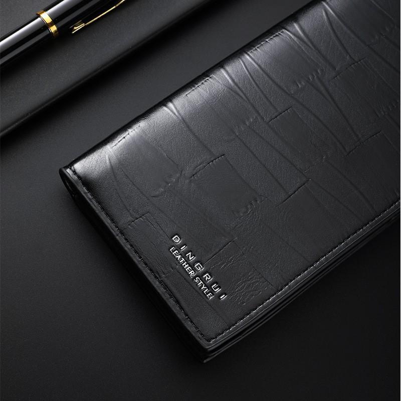 New Fashion Business Men's Wallet Medium To Long Vintage Embossed Large Capacity Handbag Change Card Bag Mobile Phone