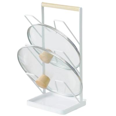 Ailunate Pot Lid Stand, Pot Lid Holder, Ladle Holder, Pot Lid Rest, Cutting Board Storage, Freestanding, 3 Tiers