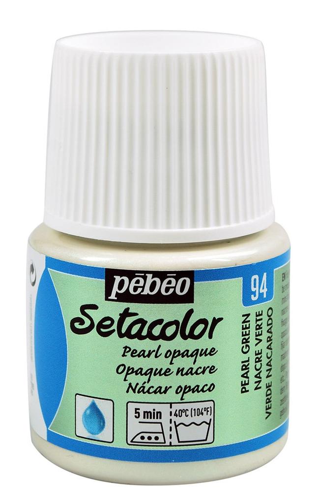 Pebeo Cloth Paint Seta Color Opaque Pearl Color 45ml Pearl Green 94