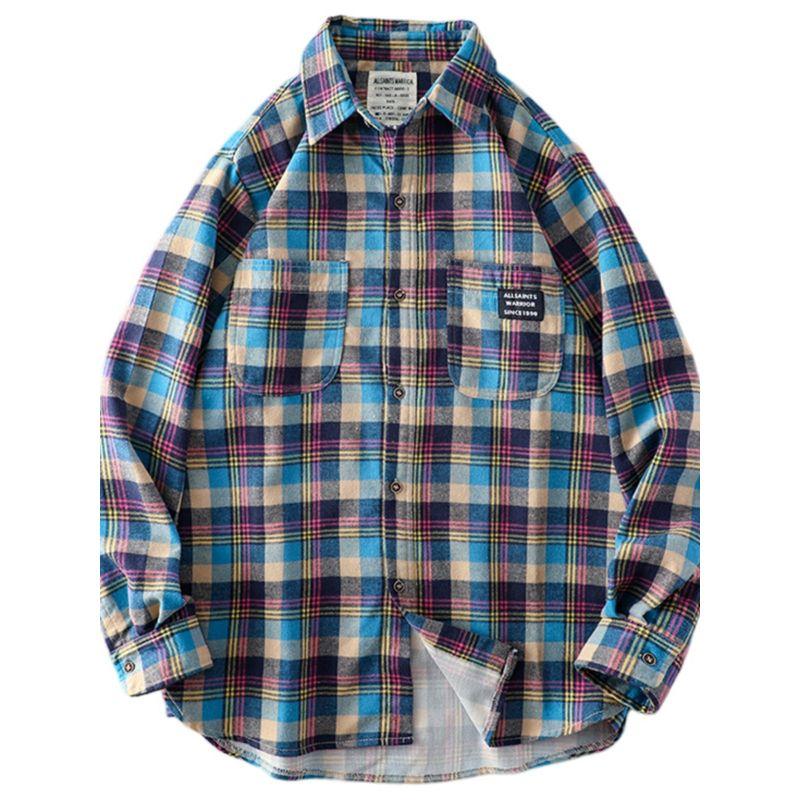 Brushed Long Sleeve Casual Export Parka Plaid Shirt
