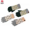 Japanischer Herbst und Winter Explosion Wolle kontrastierende Wolle gestrickte Handschuhe Retro Jacquard Samt Radfahren warme Handschuhe