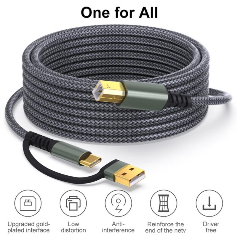 1m/2m/3.0m/5m USB Type C To USB B Data Cable Easy Connection Printers Scanners and Digital Pianos To Phones Tablets