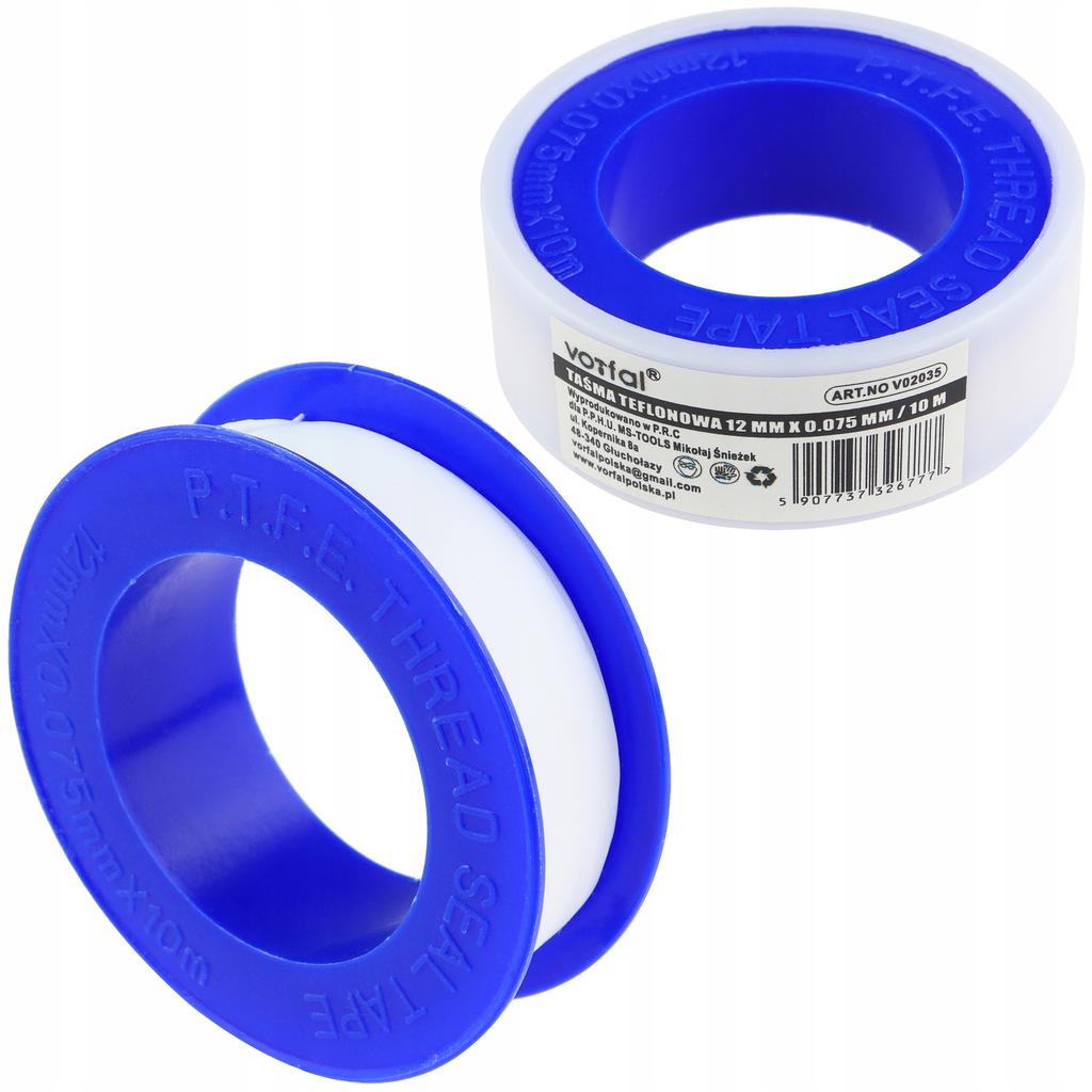 Taśma teflonowa uszczelniająca 12mm x 0.75mm / 10m