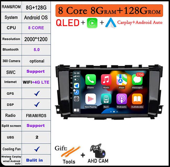 Android 14 For Nissan Teana 3 Altima 5 L33 2013-2020 Car GPS Radio Multimedia Video Player GPS Navigation