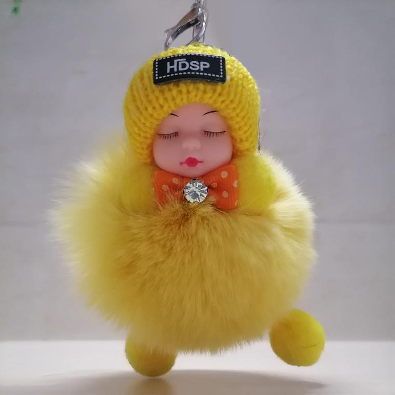 Klíčenka pro spící miminko Roztomilá měkká plyšová klíčenka pro panenku Ženy Dívka Tašky Přívěsek Batoh Příslušenství Dárky