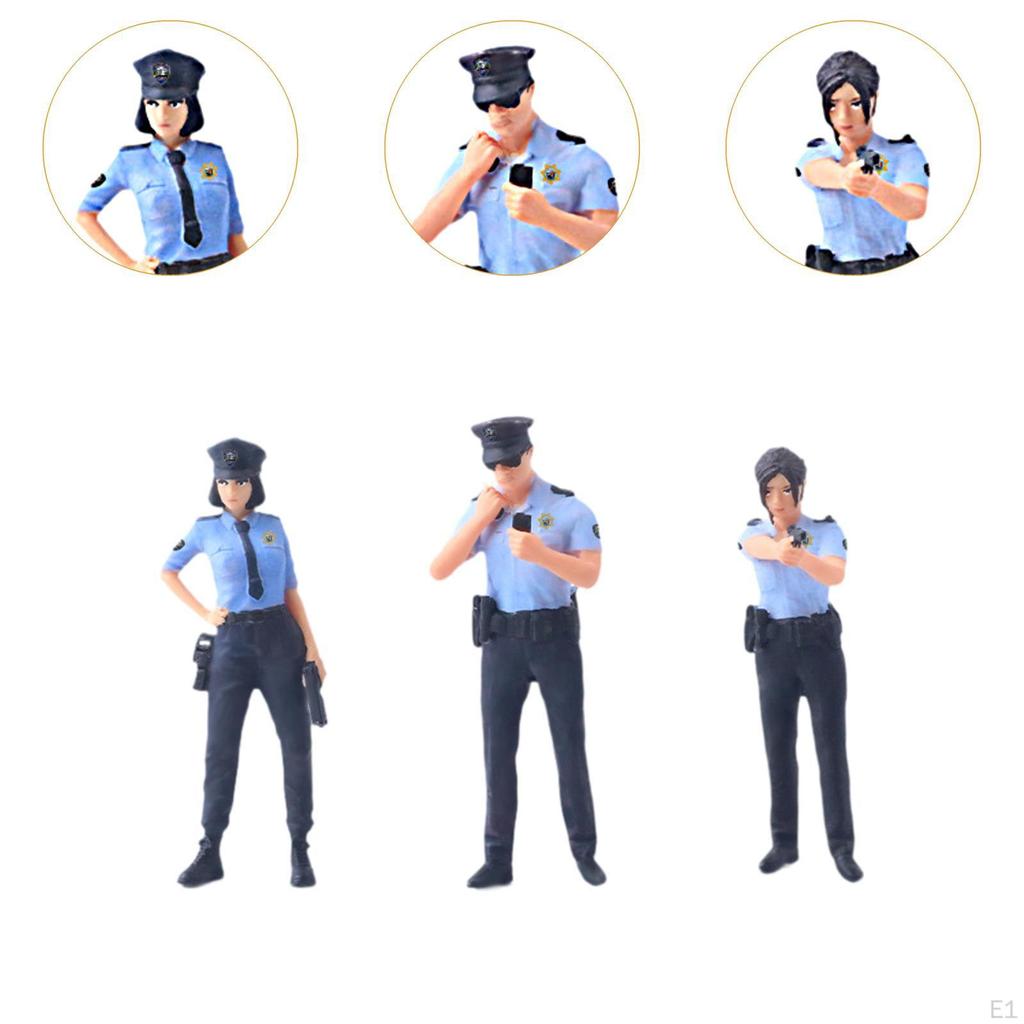 3Pcs 1/64 Scale Figure Model Train Architectural Resin Diorama Collection Desk Decoration Standing