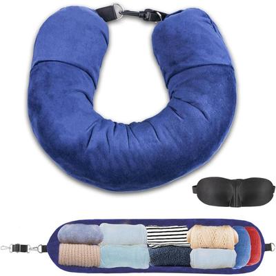 Füllbarer Reisekissenbezug Organizer Tasche Tragbare Reisetasche Flugzeugkissen Reise-Nackenkissen Selbstaufblasend Reise Outdoor