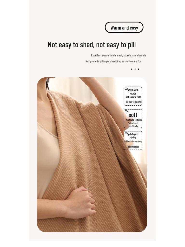 Pure Wool Tassel Shawl & Blanket - Thick, Warm, Skin-Friendly, Two-in-One Air Conditioning Blanket