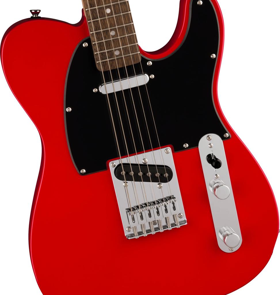 Squier by Fender Squier Electric Laurel Black Torino with Soft Case Sonic™ Telecaster® Guitar, Fingerboard, Pickguard, Red,