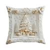 4Pcs Christmas Throw Pillow Cover White Santa Claus Snowman Xmas Tree Reindeer Cushion Cover Xmas Decorative Pillow Cover for Home Sofa Bed Couch