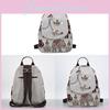 Canvas Backpack For Women With Flower Embroidery And Pouch For Casual Travel