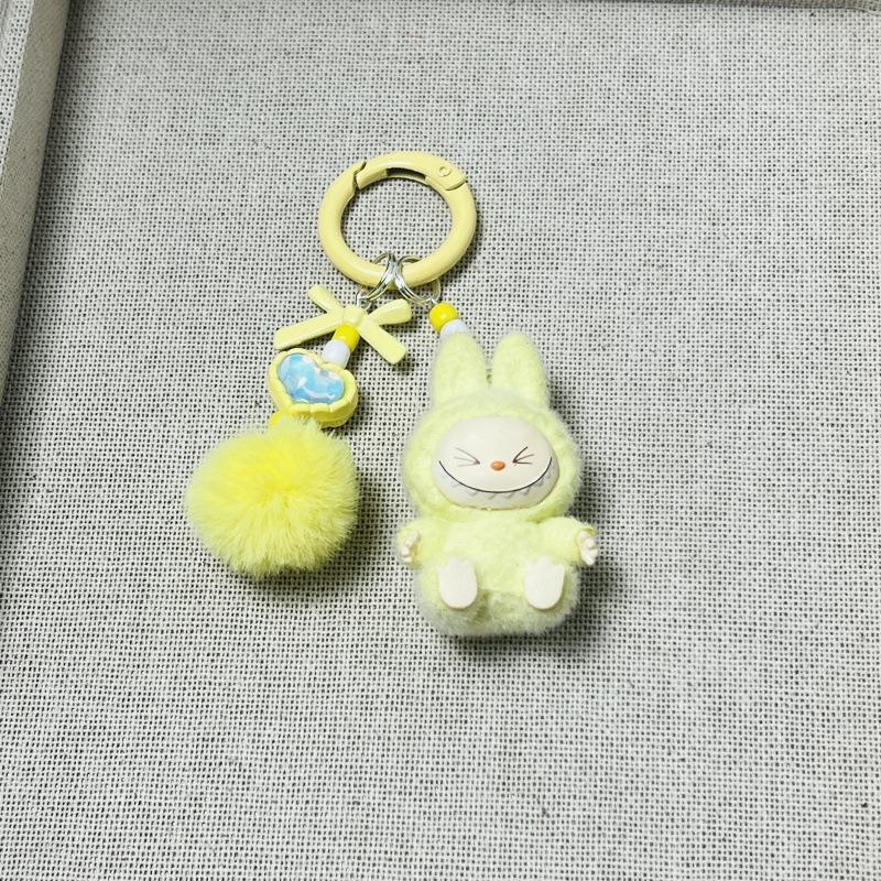 Flocking Mini Keychain Vinyl LABU Cute Grain Baby-free Bag Mobile Phone Pendant Cute Keychain
