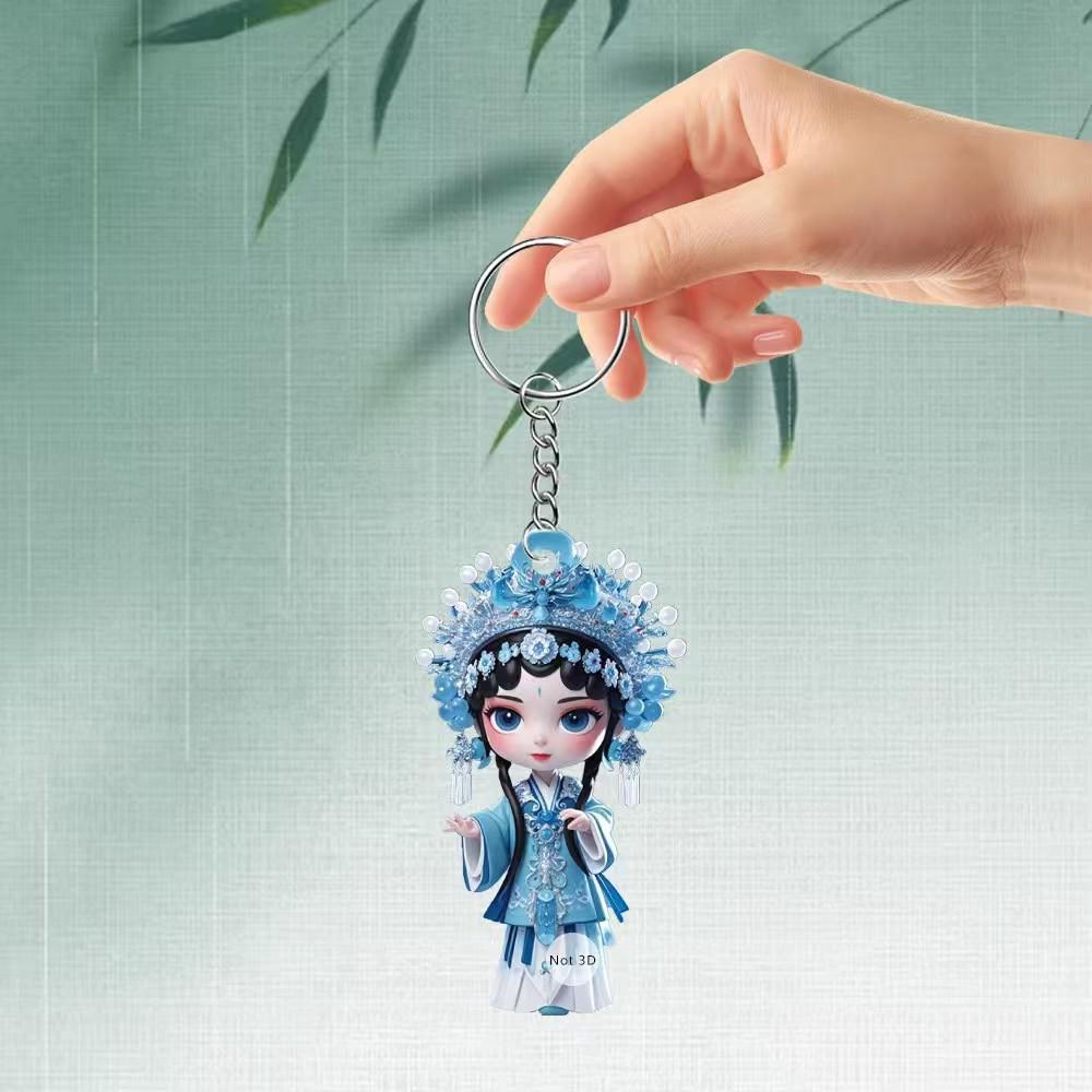 New Cute Little Flower Fairy Pendant Acrylic Cross-Border Flat Car Rearview Mirror Decoration Keychain