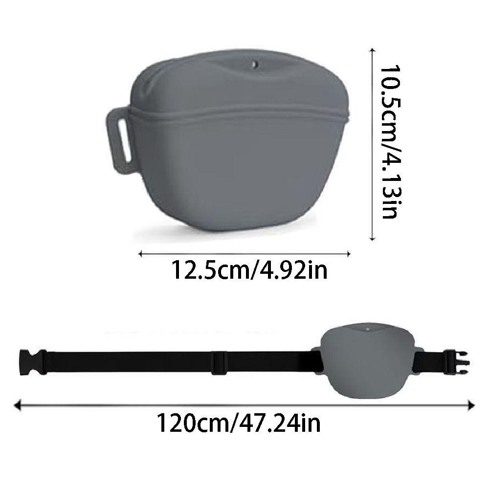 Portable Dog Treat Bag Silicone Magnetic Closure Pet Outdoor Feeder Bag Hands-Free Soft Puppy Snack Pouch Pet Walking