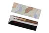 Washi paper fan pattern with gold gradient at the fan case set <Men's> (Kumadori bottom), (black)