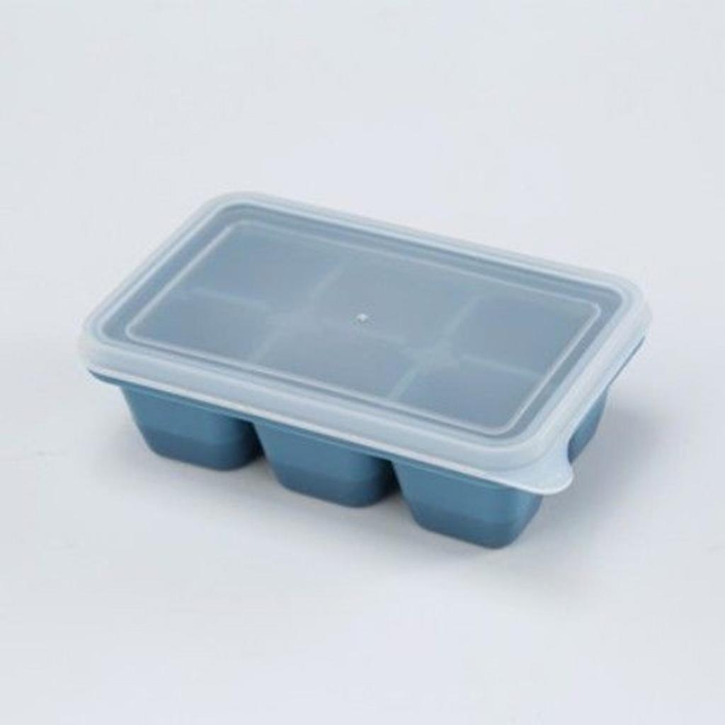 Safe and Odorless Silicone Ice Cube Tray with Cover 6 Cavity Ice Maker