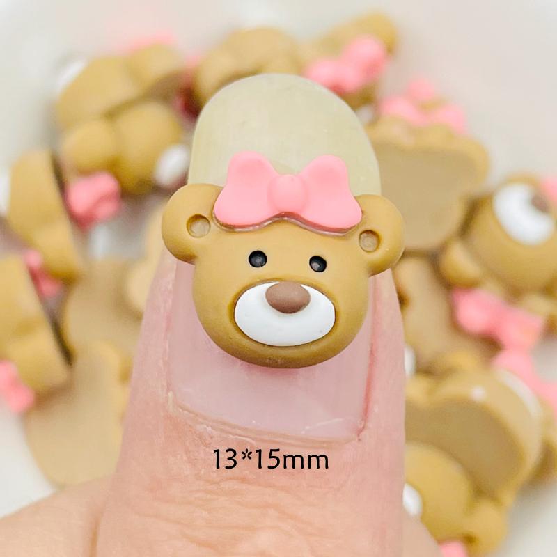 20Pcs New Cute Mini Cartoon Butterfly Junction Little Bear Flat Back Resin Diy Jewelry Hairpin Craft Decoration Accessories A89