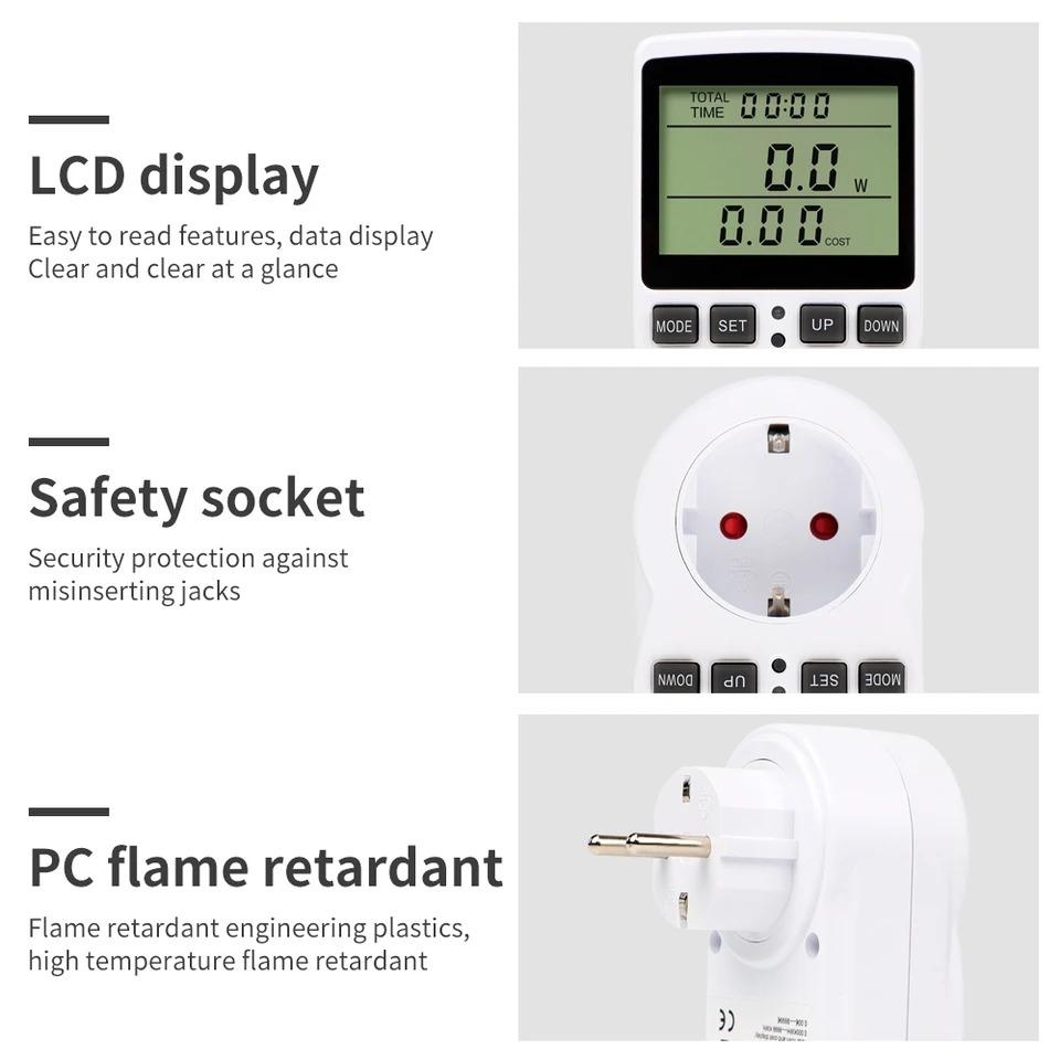 Digital Temperature Controller Power Socket Outlet EU Plug Thermostat With Timer Switch Sensor Probe Heating Cooling