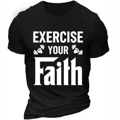 Fitness Exercise Your Faith Weightlifting Training T-shirt for Men Fashion Tops Trend Tees Oversized Tshirt Black Casual Clothes