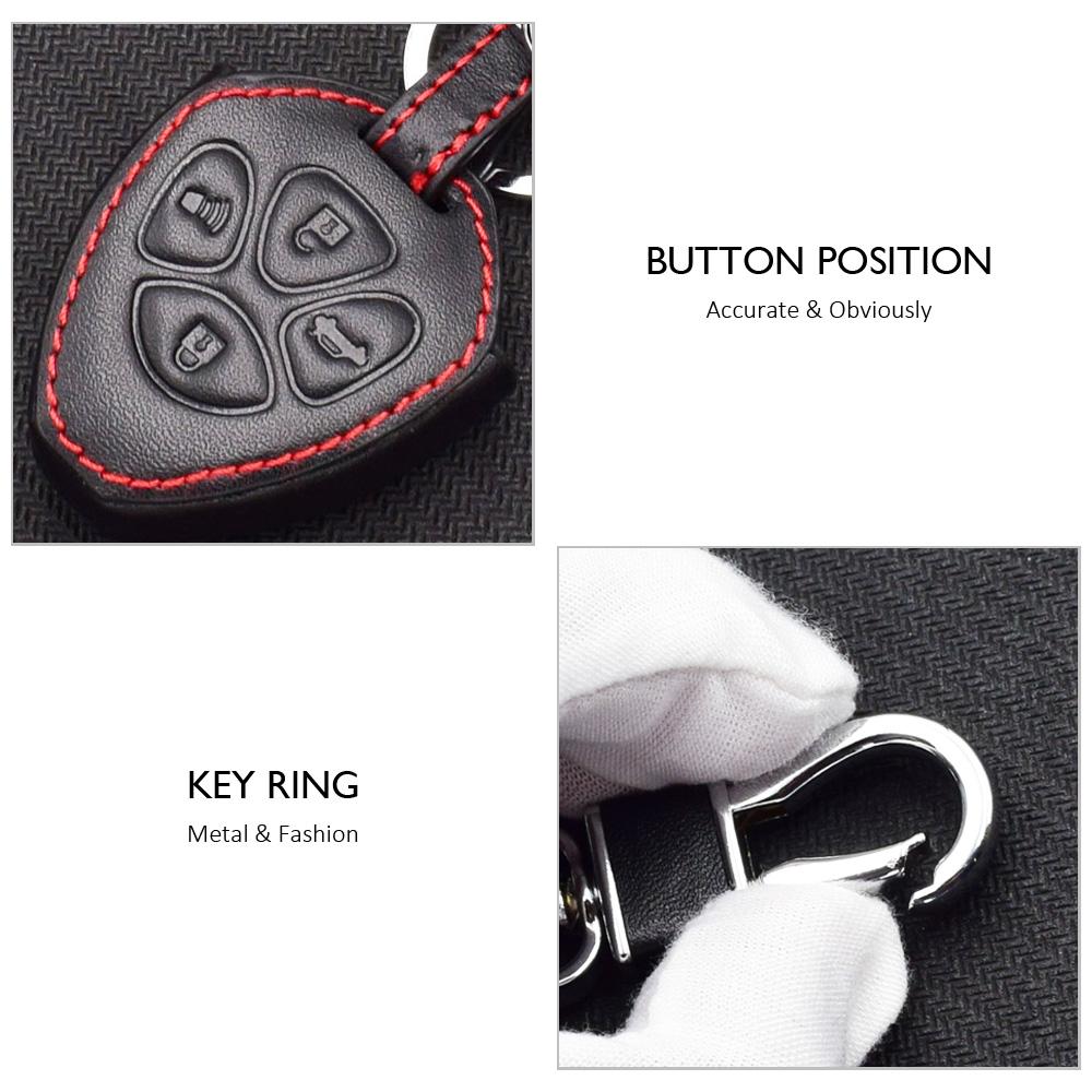 Leather Car Key Cover Remote Fobs Shell Protector Cases Auto Accessories For Toyota Camry Avalon Corolla Matrix Rav4 Venza Yaris