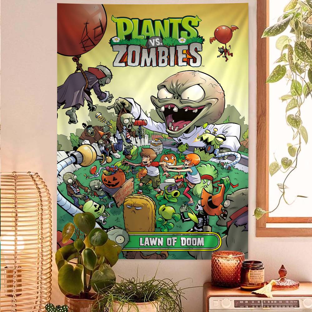 Classic Game PPlants Vs ZZombies Tapestry Wall Hanging Cheap Hippie Wall Hanging Bohemian Wall Tapestries