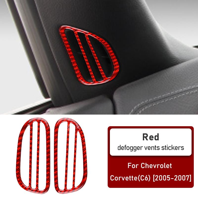 Real Soft Carbon Fiber for Chevrolet Corvette C6 2005 2006 2007 2008 2009 2010 2011 2012 2013 Defogger Air Outlet Vent Sticker